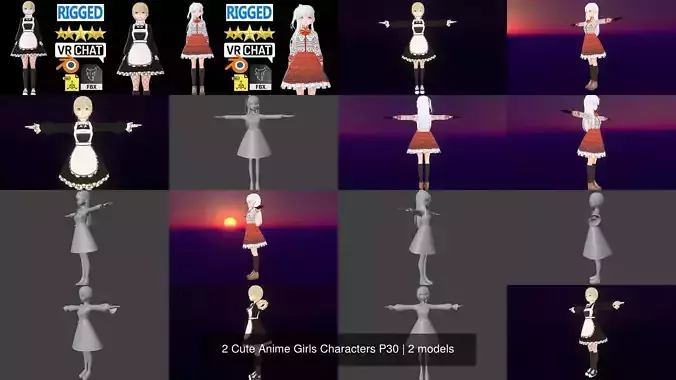 2 Cute Anime Girls Characters P30