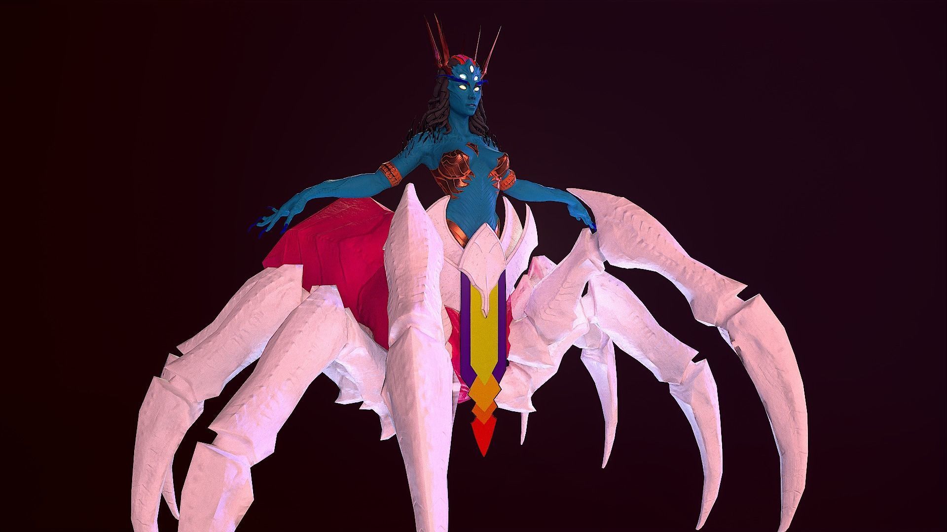 Spider Queen Low-poly 3D model_15