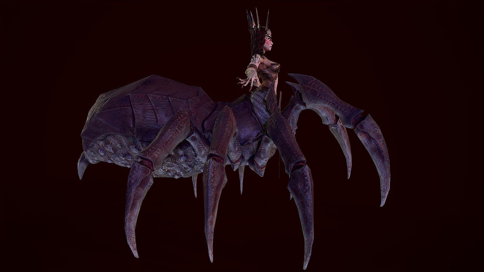 Spider Queen Low-poly 3D model_4