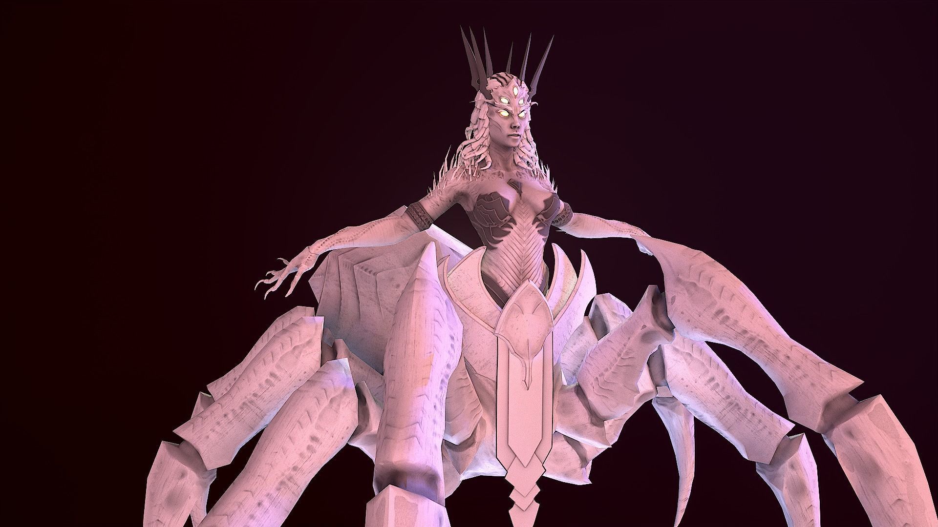 Spider Queen Low-poly 3D model_14