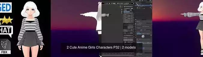 2 Cute Anime Girls Characters P32