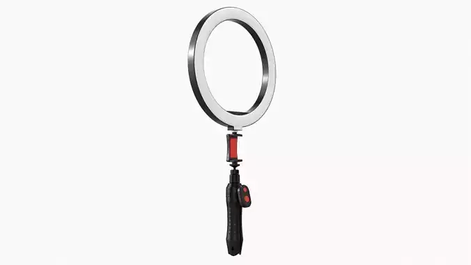 Live streaming tripod with lamp 01 3D model