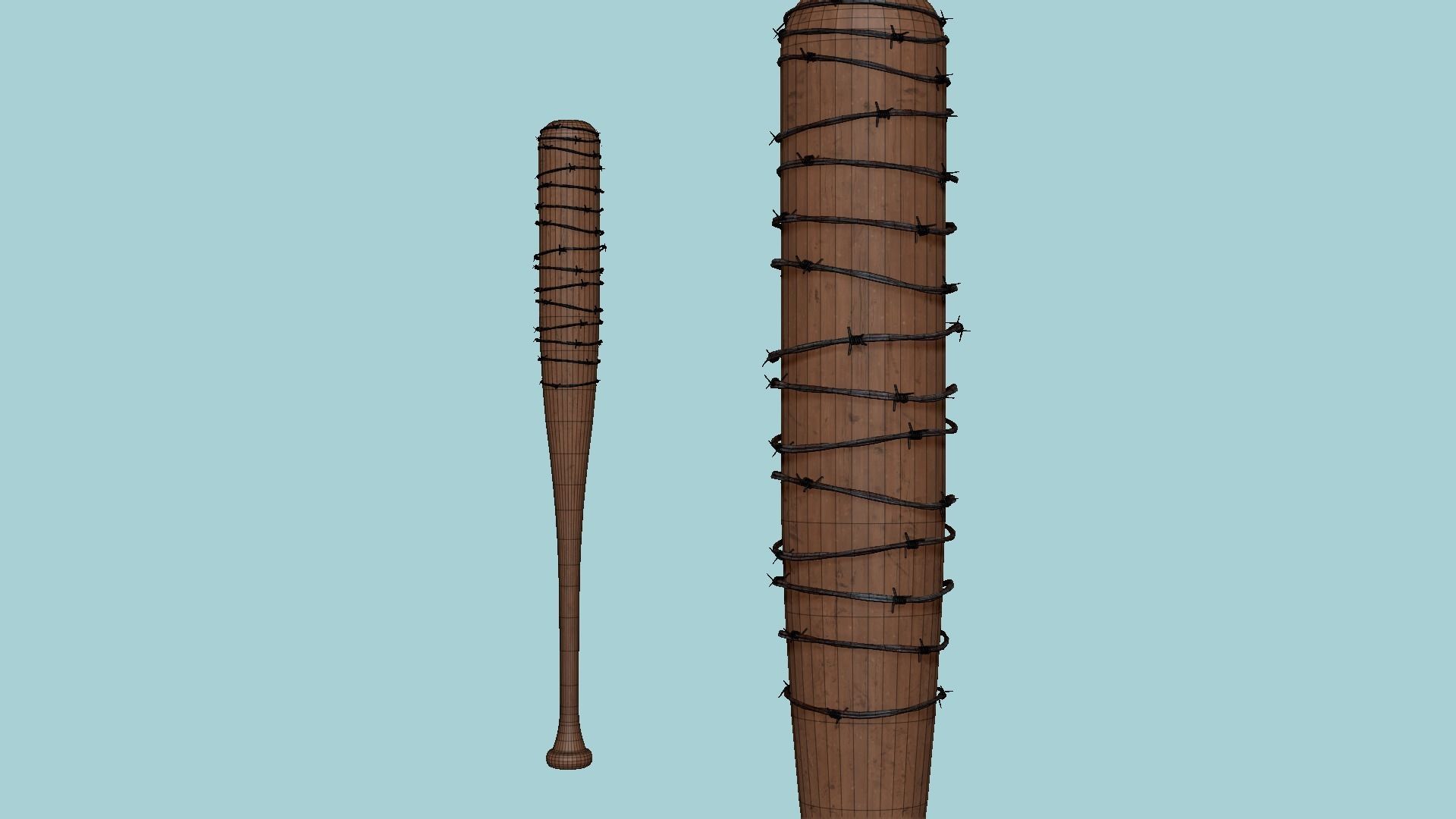 Baseball Bat Weapon 01 - Lucille - Character Weaponry 3D model_6
