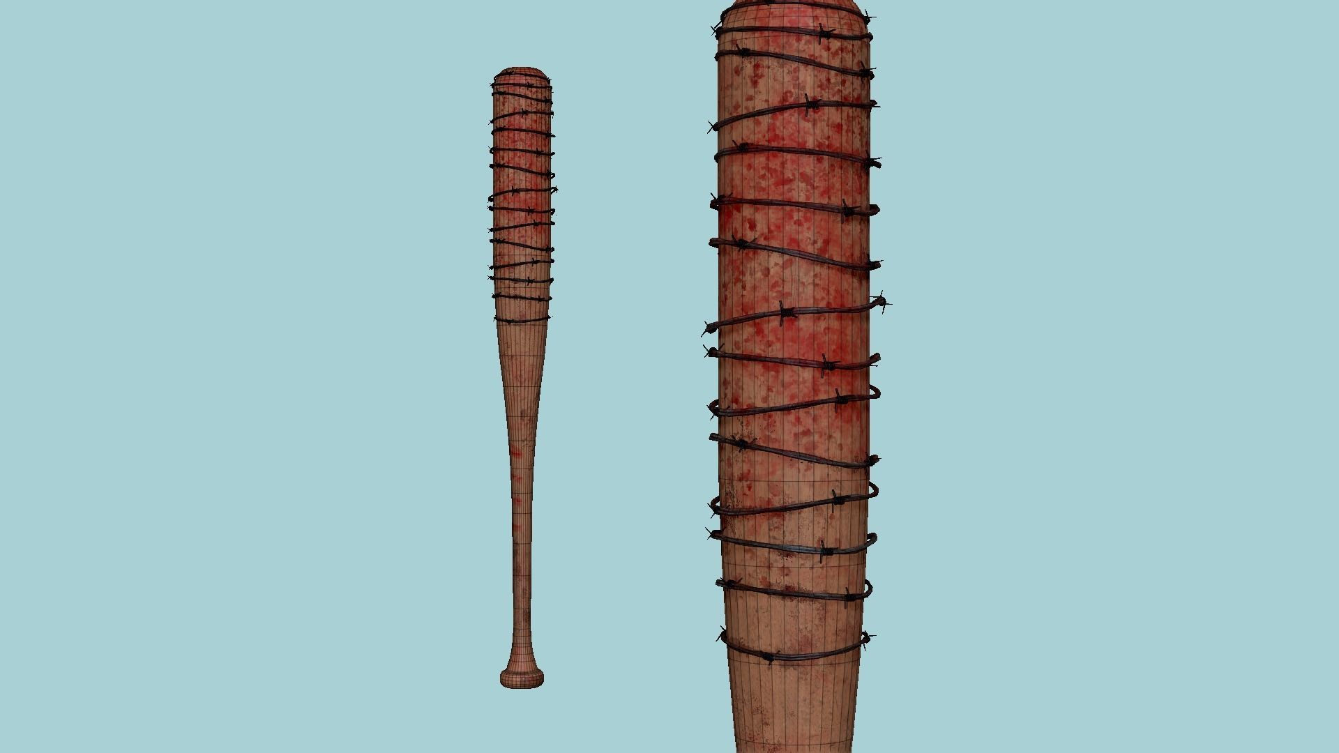 Baseball Bat Weapon 02 - Lucille - Character Weaponry 3D model_6