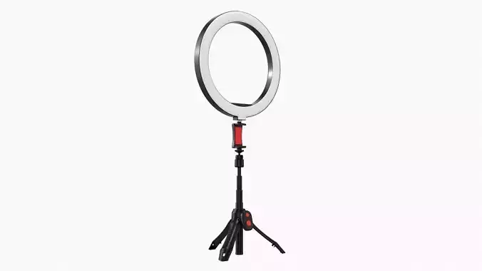 Live streaming tripod with lamp 02 3D model