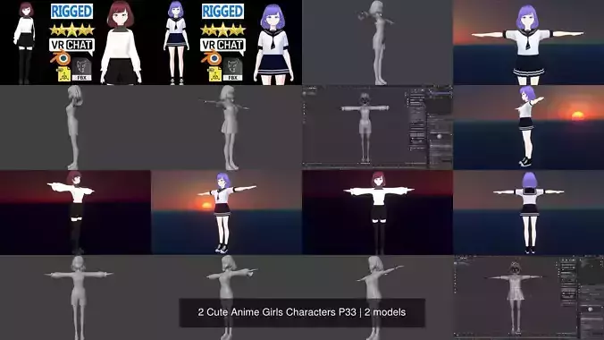 2 Cute Anime Girls Characters P33