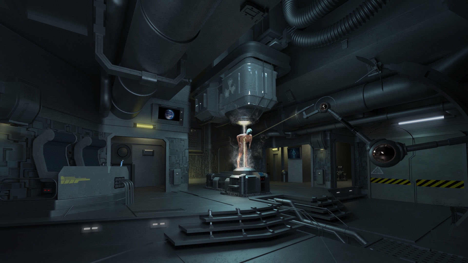 Sci-Fi Laboratory Low-poly 3D model_1