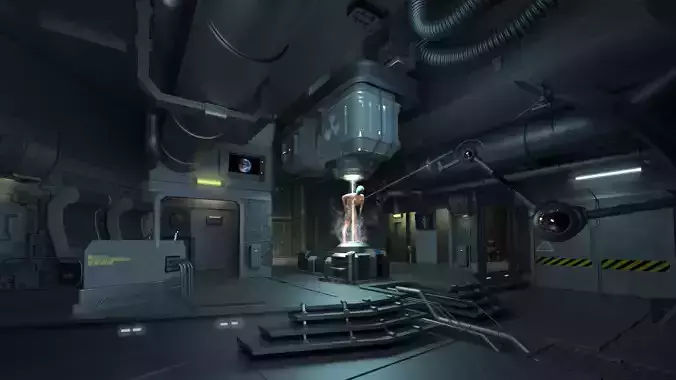 Sci-Fi Laboratory Low-poly 3D model