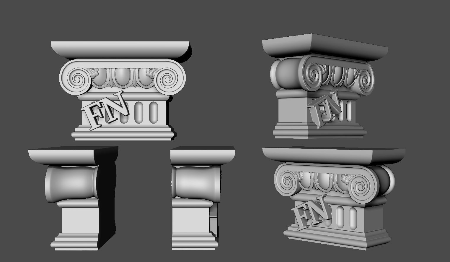 Decorative pilasters 3D model - Free Sample Free 3D model_6
