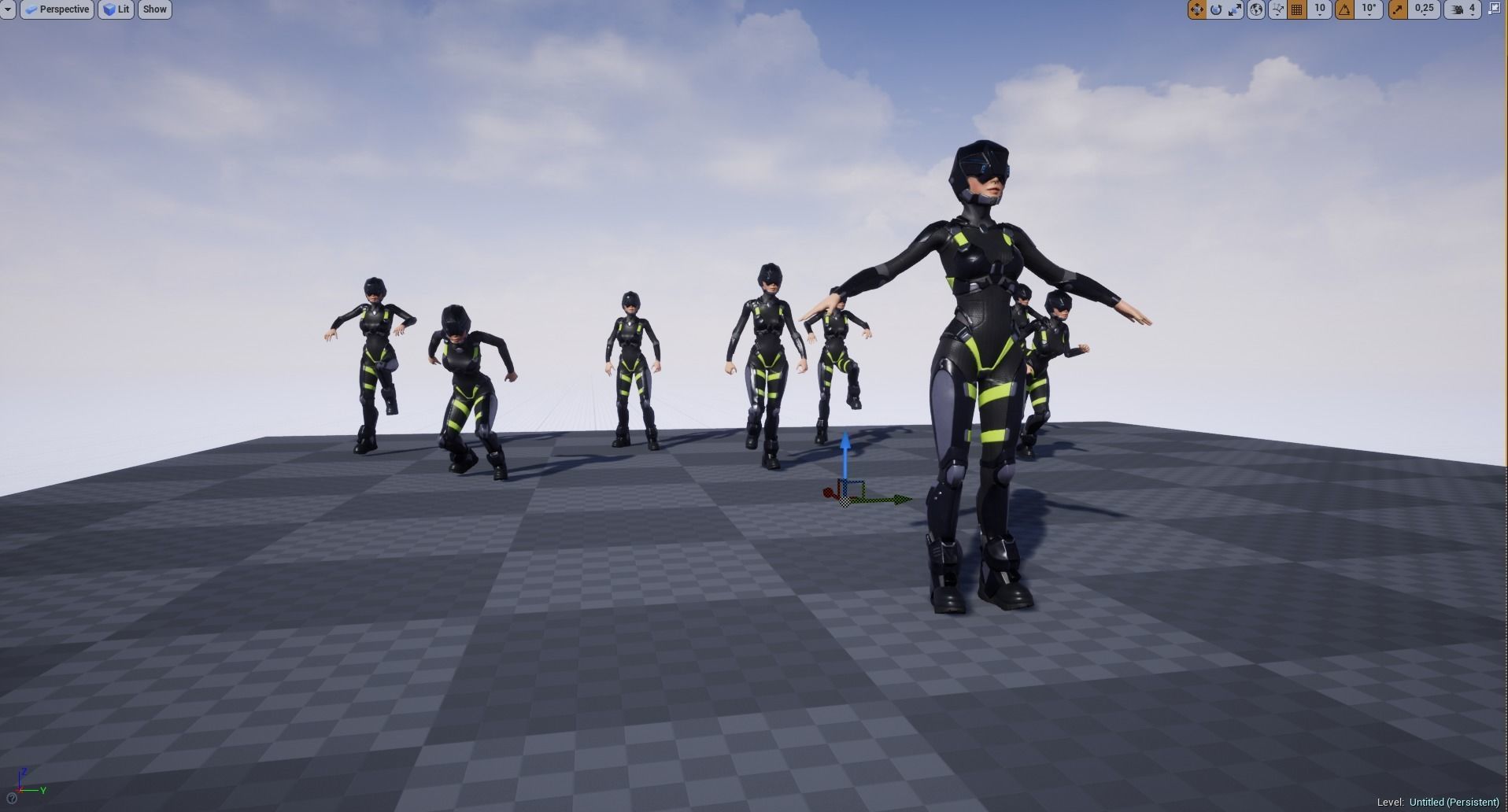 Girl character sci fi  Low-poly 3D model_5