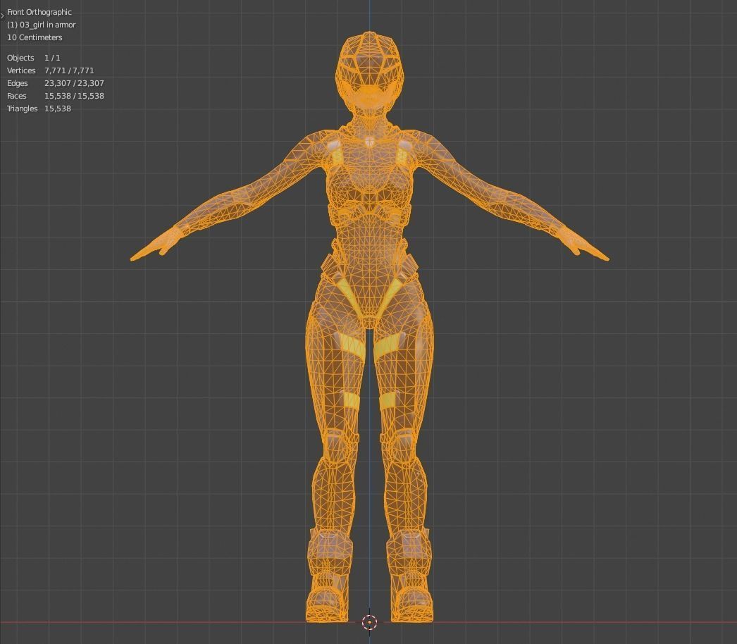 Girl character sci fi  Low-poly 3D model_9