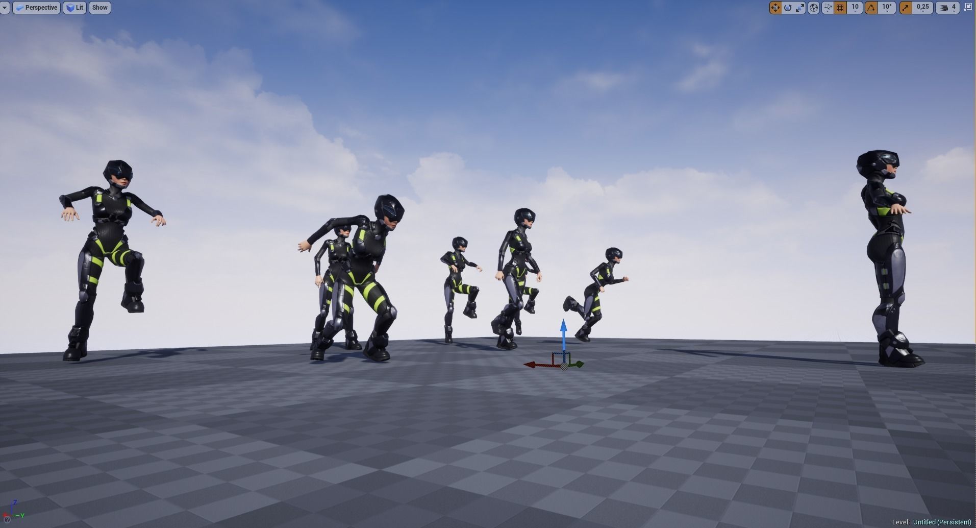 Girl character sci fi  Low-poly 3D model_7