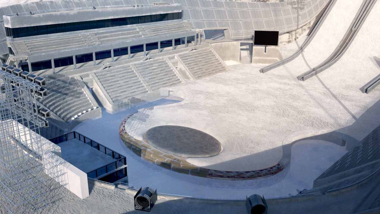 Ski jumping center  3D model_9