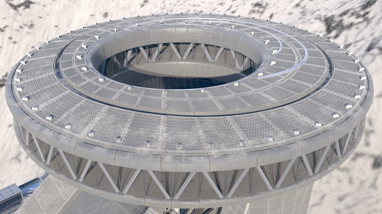 Ski jumping center  3D model_2