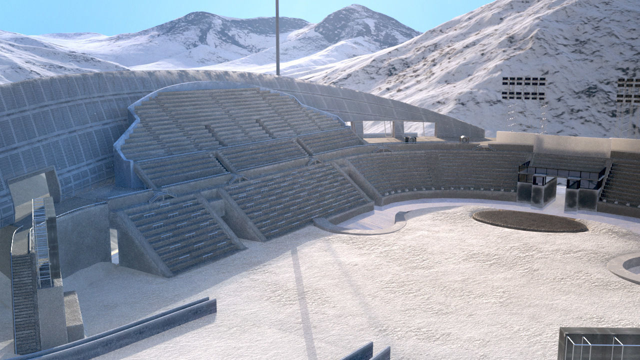 Ski jumping center  3D model_11