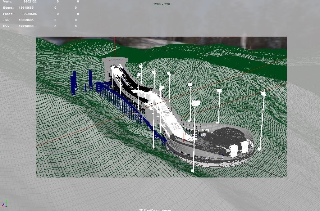 Ski jumping center  3D model_15