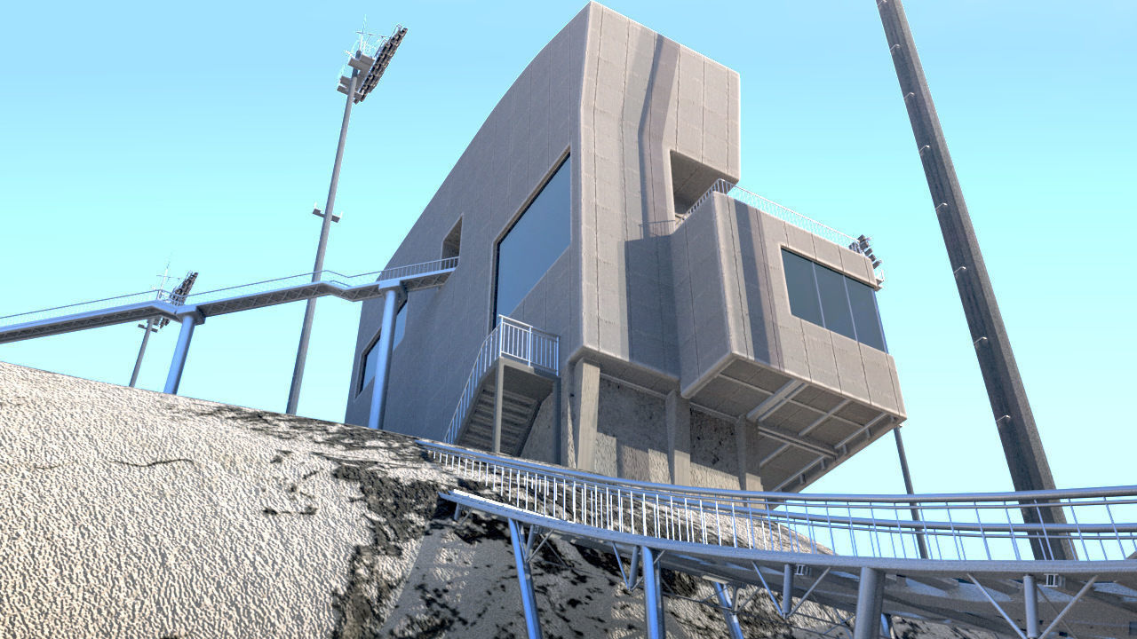 Ski jumping center  3D model_5