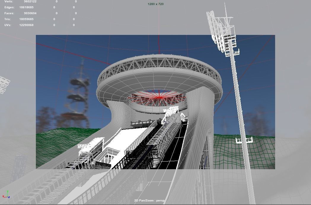Ski jumping center  3D model_23
