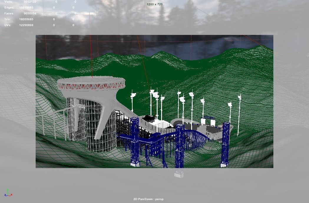 Ski jumping center  3D model_21