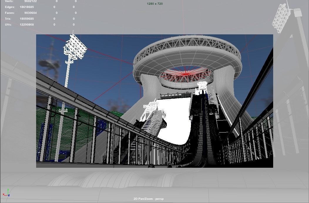 Ski jumping center  3D model_22