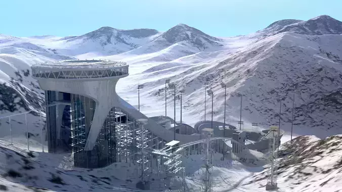 Ski jumping center  3D model
