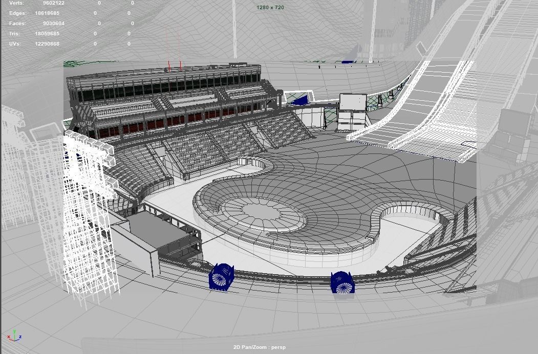 Ski jumping center  3D model_16