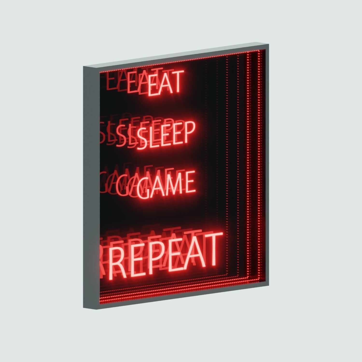 Infinity decorative mirror Low-poly 3D model_2