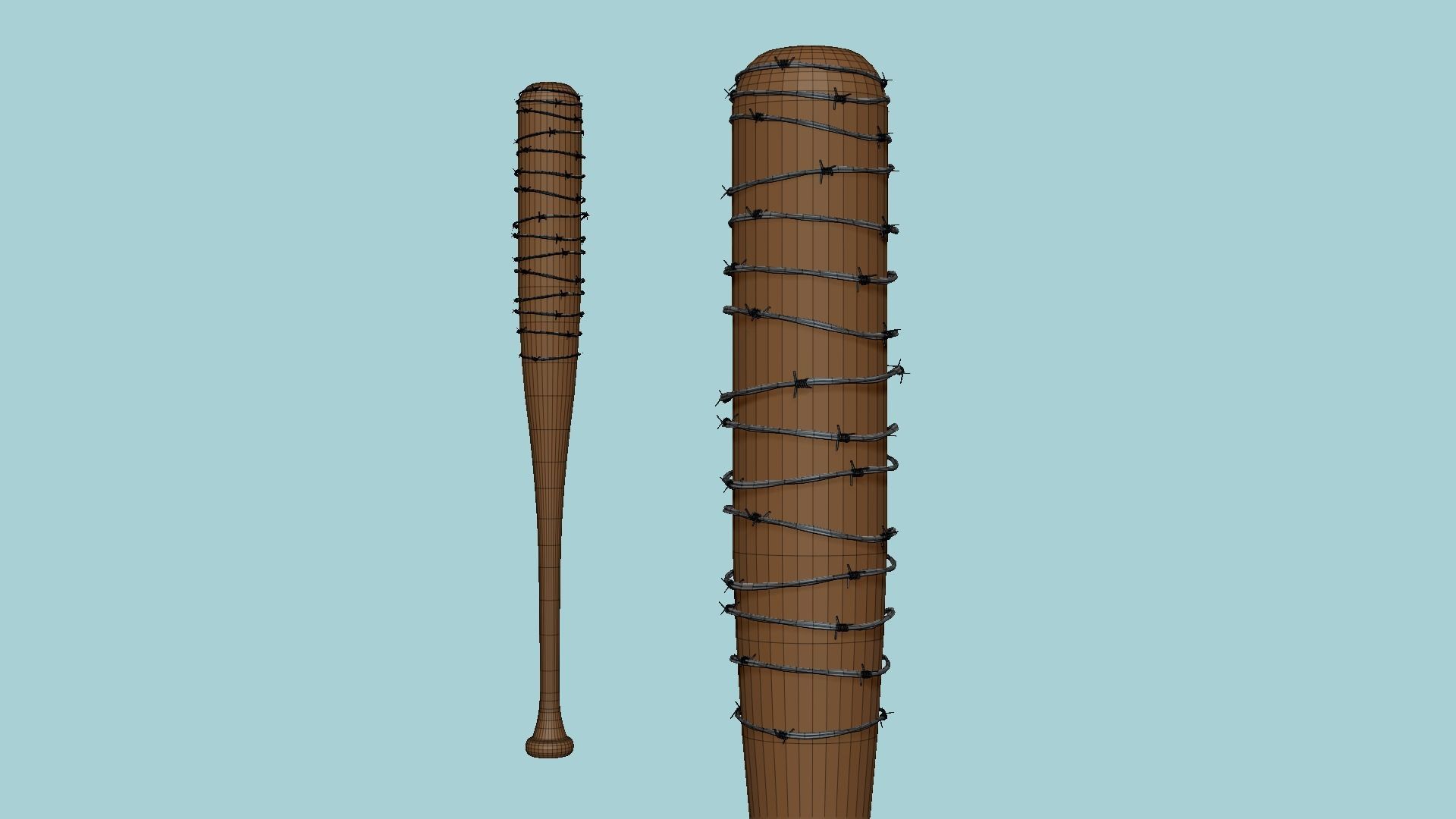 Baseball Bat Weapon 07 Flat Color - Lucille - Character Weaponry 3D model_6