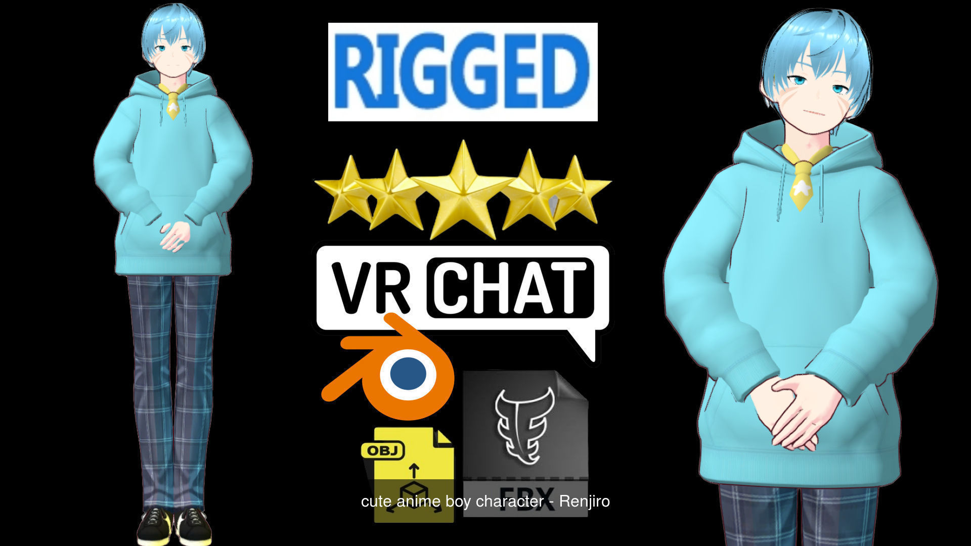 3 Cute Anime Girls Characters T2 3D Model Collection_3