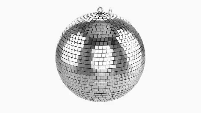 Mirrorball striped ball 3D model