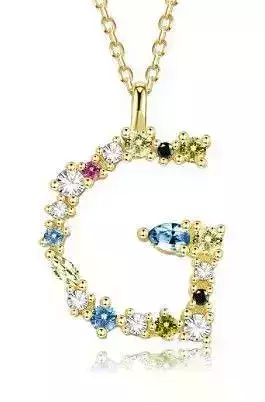 G letter pendant color stones
