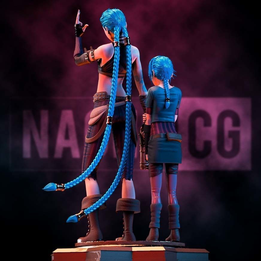 Fan Art Jinx and Powder - Statue 3D print model_3