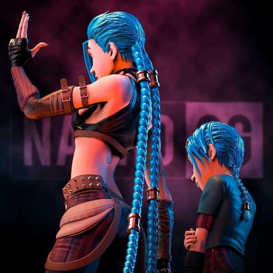 Fan Art Jinx and Powder - Statue 3D print model_4