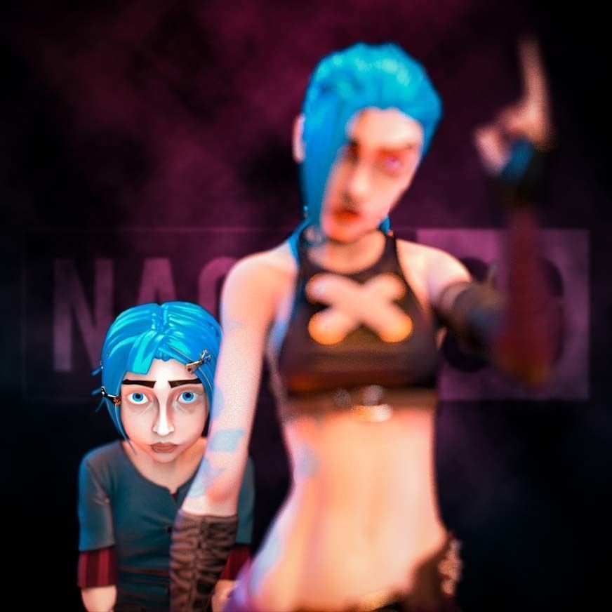 Fan Art Jinx and Powder - Statue 3D print model_7