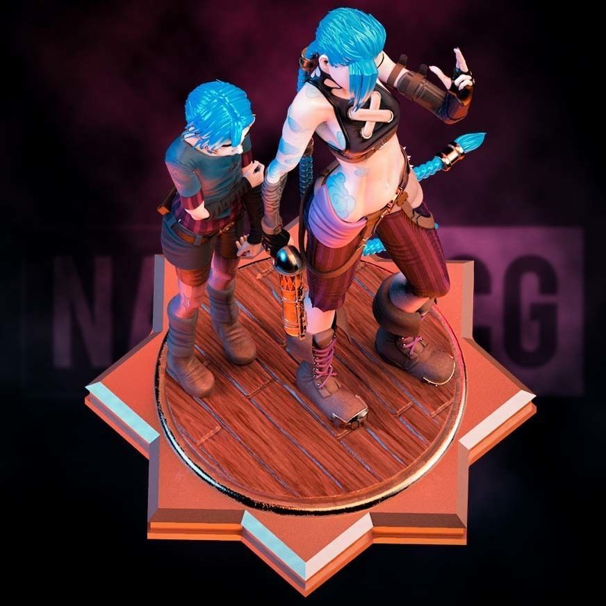 Fan Art Jinx and Powder - Statue 3D print model_8