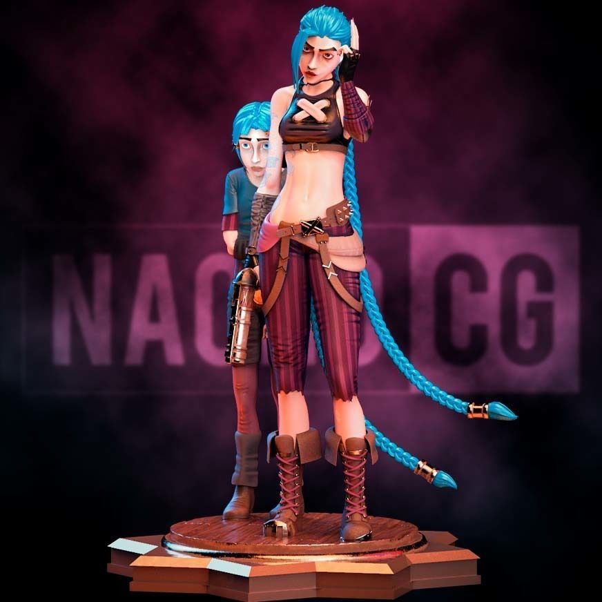 Fan Art Jinx and Powder - Statue 3D print model_2