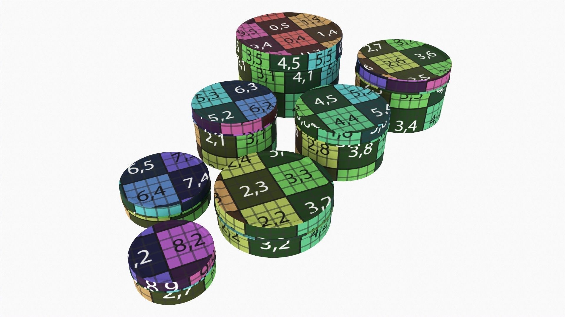 Round decorative empty gift can jars metal 01 brass 3D model_10