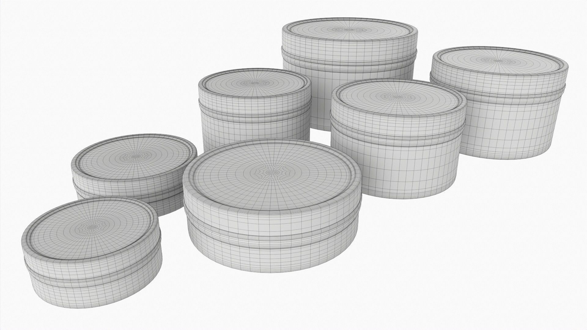 Round decorative empty gift can jars metal 01 brass 3D model_6