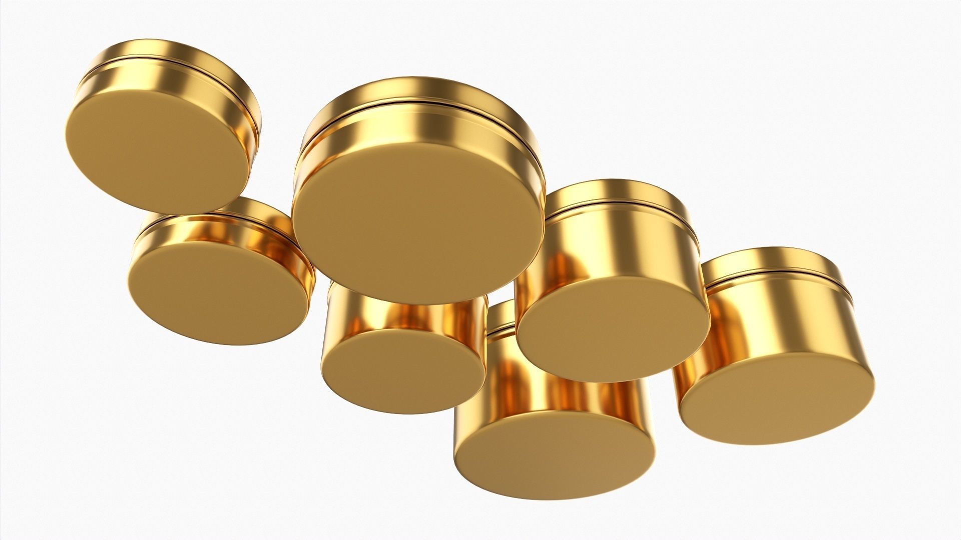 Round decorative empty gift can jars metal 01 brass 3D model_3