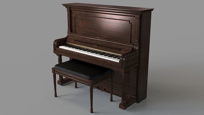 Vintage Steinway and Sons Piano Dark Brown 3D model