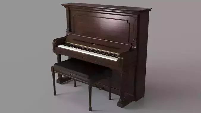 Vintage Steinway and Sons Piano Dark Brown 3D model