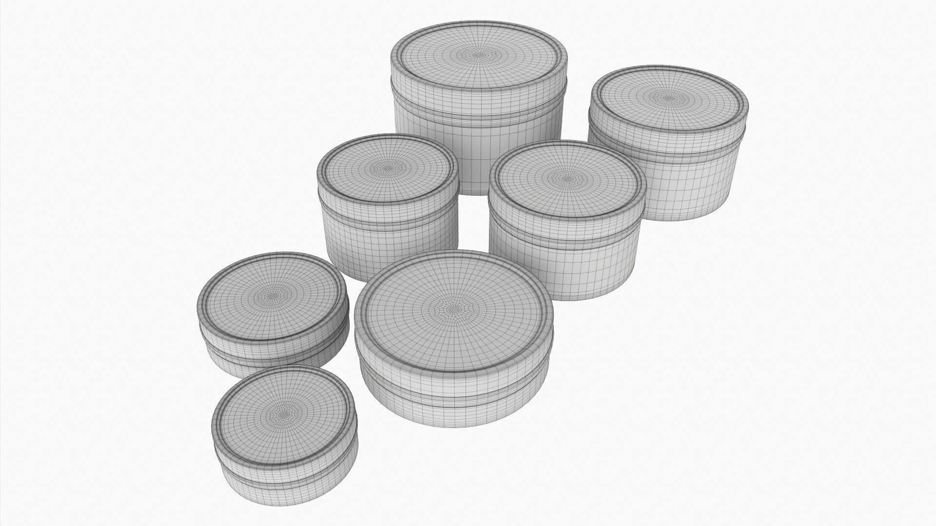 Round decorative empty gift can jars metal 01 iron 3D model_5