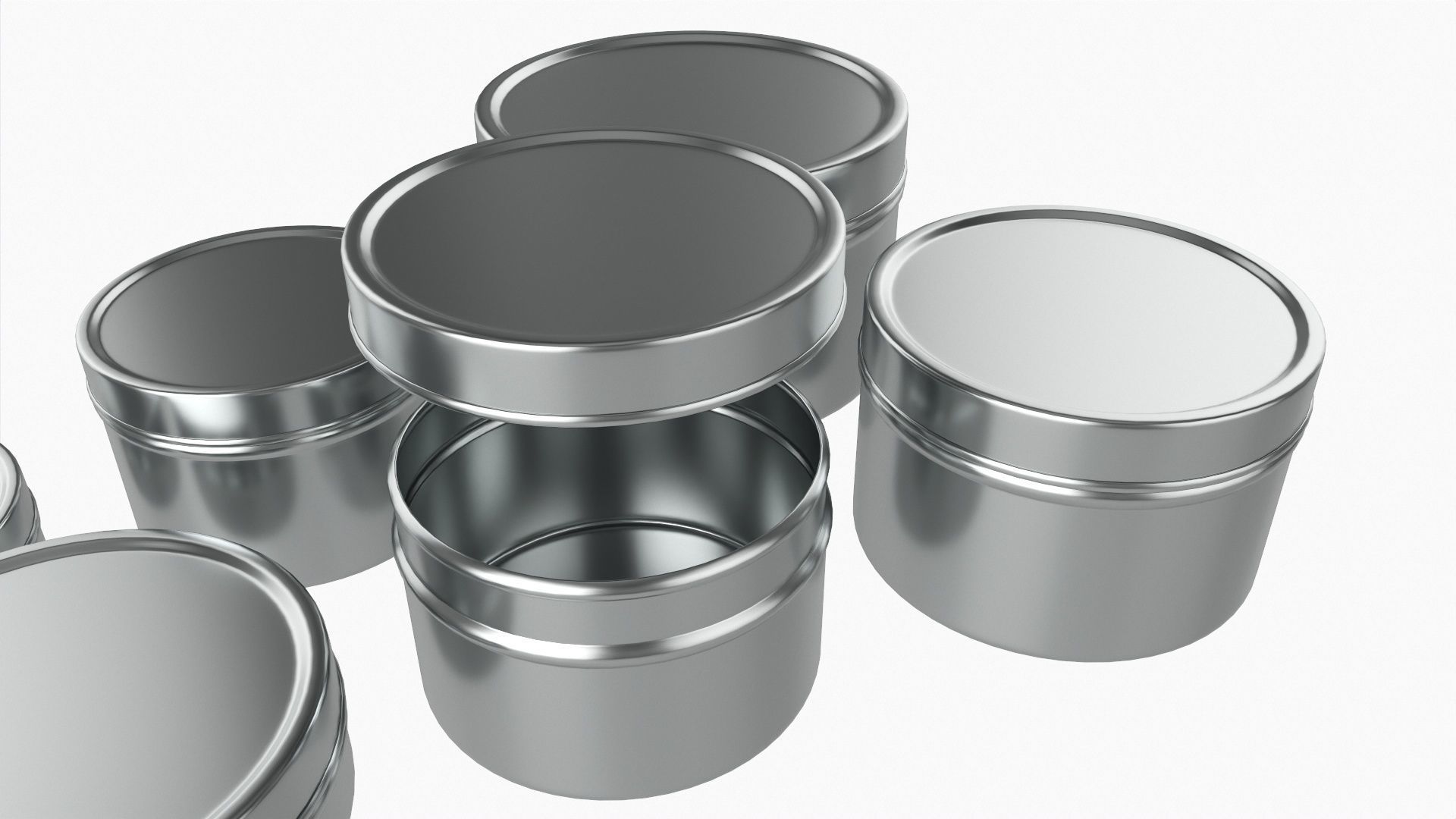 Round decorative empty gift can jars metal 01 iron 3D model_4