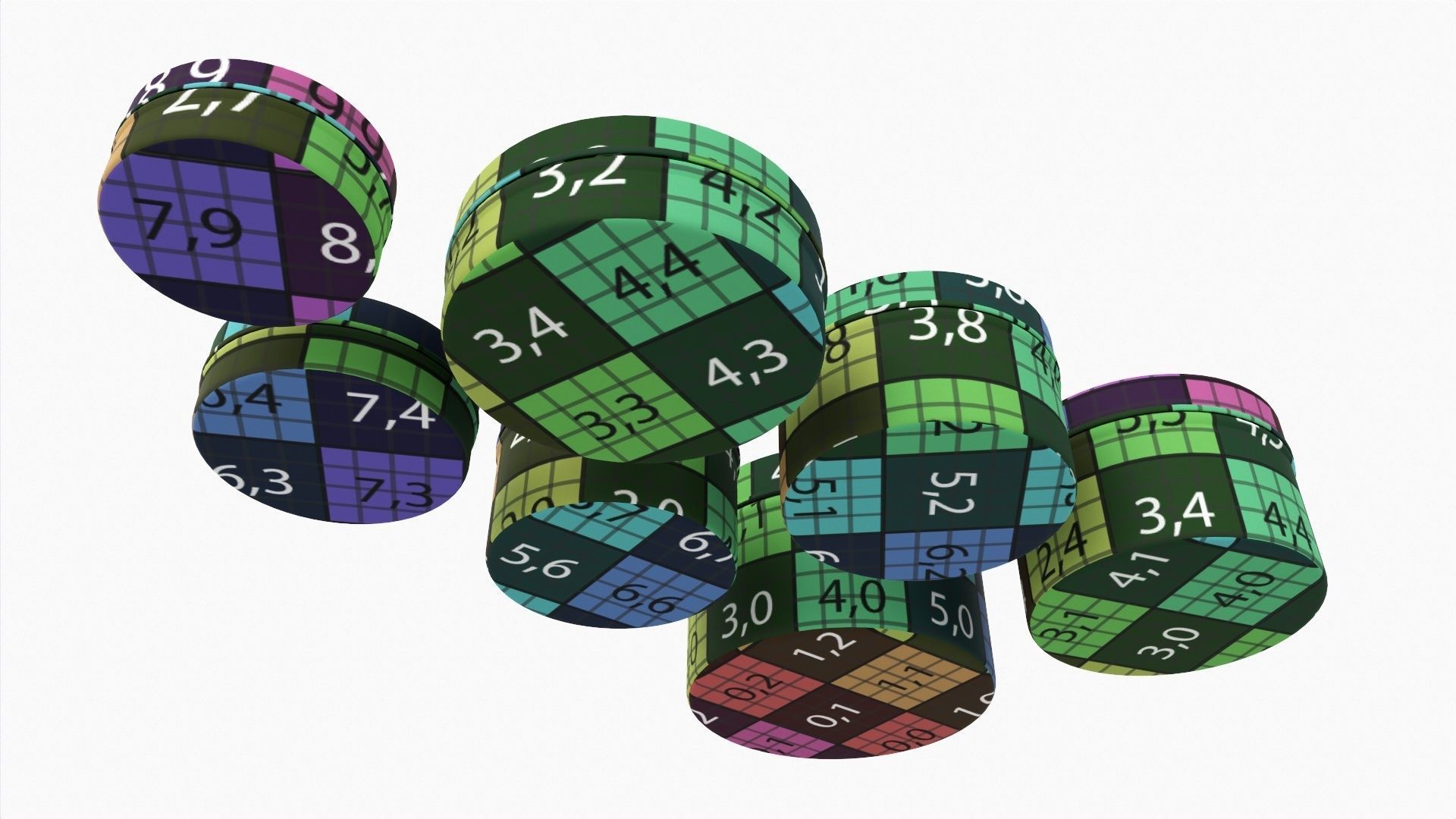 Round decorative empty gift can jars metal 01 iron 3D model_13