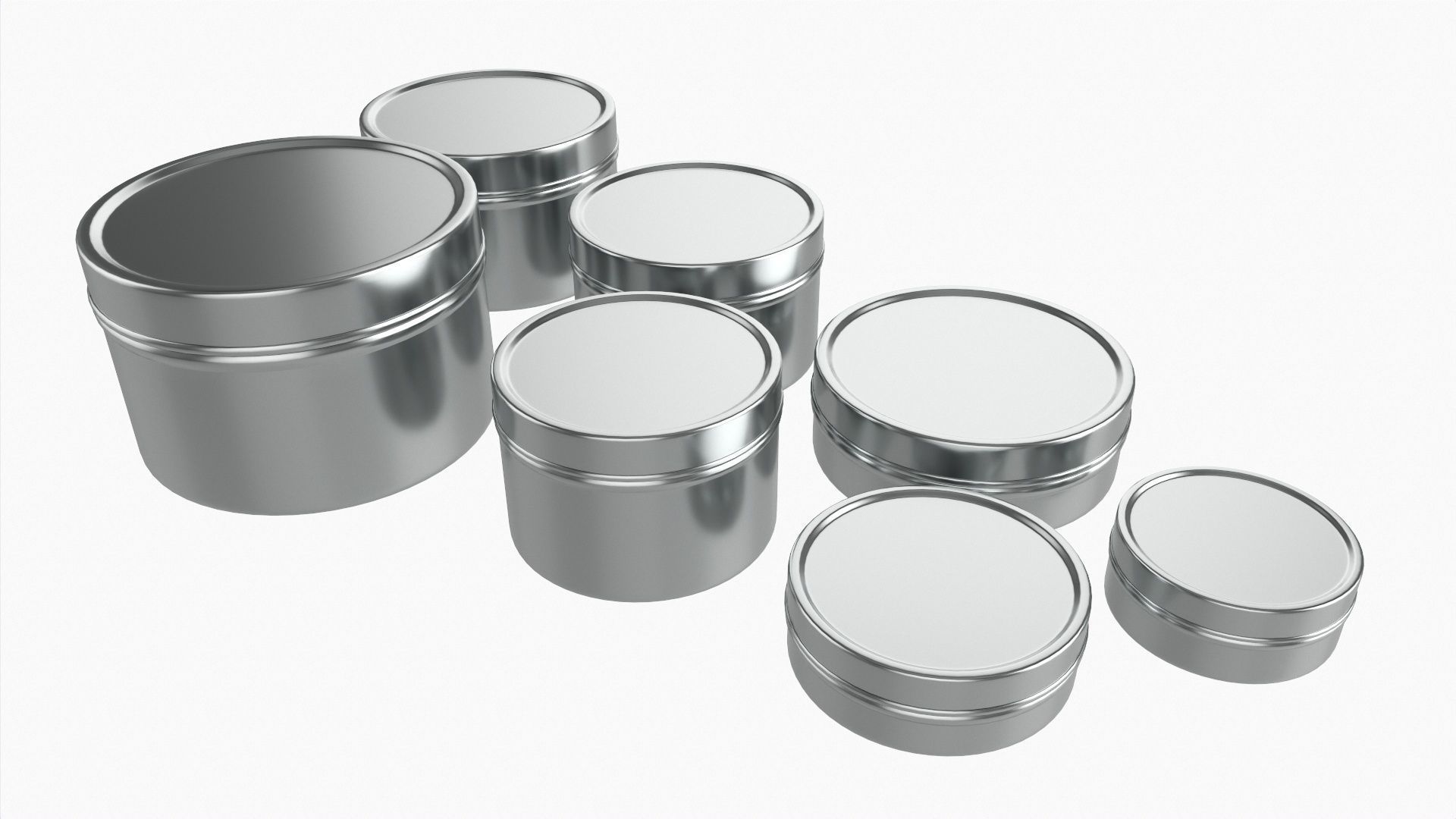 Round decorative empty gift can jars metal 01 iron 3D model_2