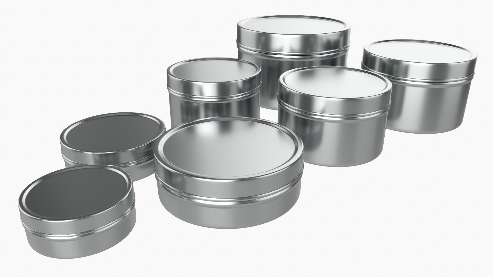 Round decorative empty gift can jars metal 01 iron 3D model_1