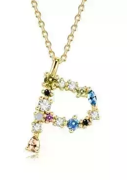 P letter pendant color stones 