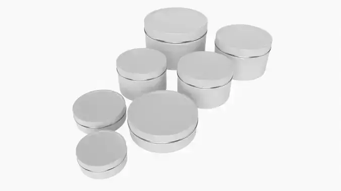 Round decorative empty gift can jars metal 01 white painted