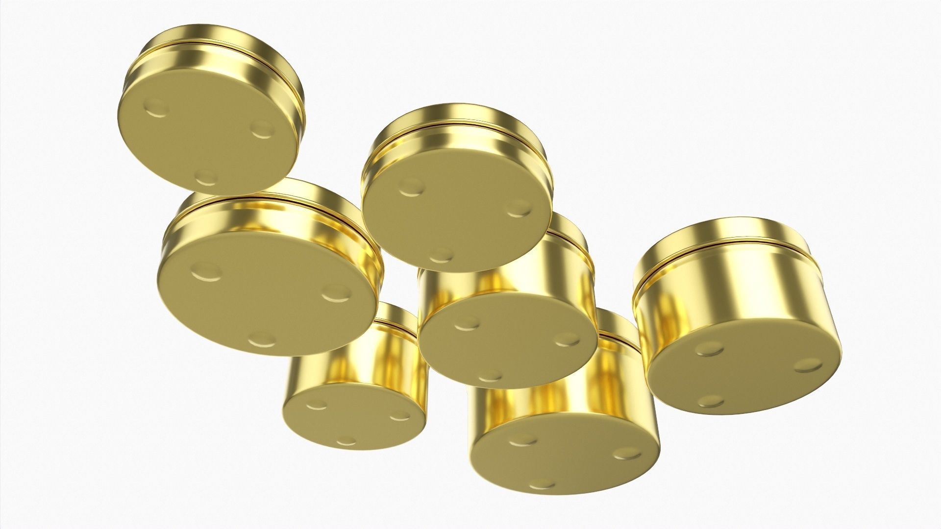 Round decorative empty gift can jars metal 02 brass 3D model_3