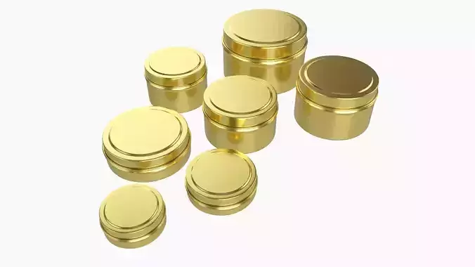 Round decorative empty gift can jars metal 02 brass